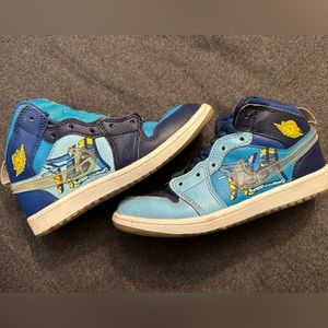 Nike Air Jordan 1 Mid Fly Blue Void/clear PS Sz 1.5Y Bv8173-400 used